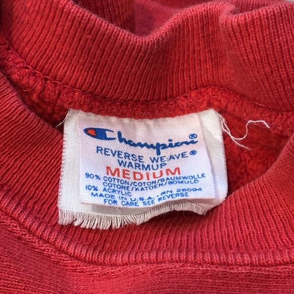 Vtg 80s Cornell Reverse Weave Warm Up Red Champion Crewneck Sweatshirt Medium - Picture 3 of 9